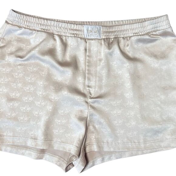 Boys Lie Pants - Boys Lie Satin Lounge Shorts all-over cherub print Size XXL